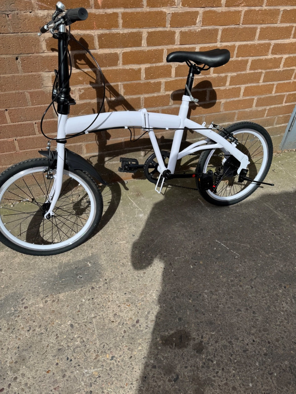 20 inch Unisex Folding Bike Adult Kids City Bike 6 Speeds Bicycle White
