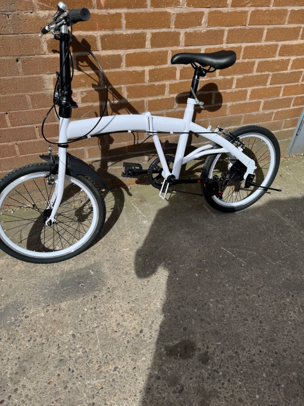 20 inch Unisex Folding Bike Adult Kids City Bike 6 Speeds Bicycle White