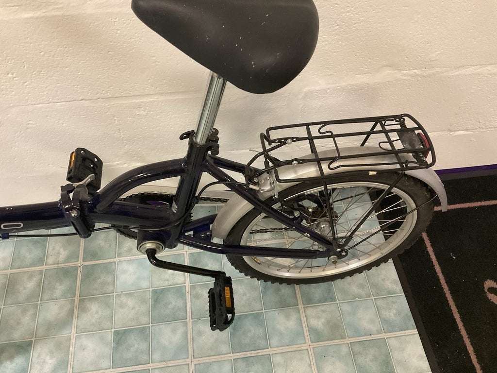 Pair of Apollo 20in Folding Bike Blue/Silver, Rear Rack, Mudguards & Reflectors