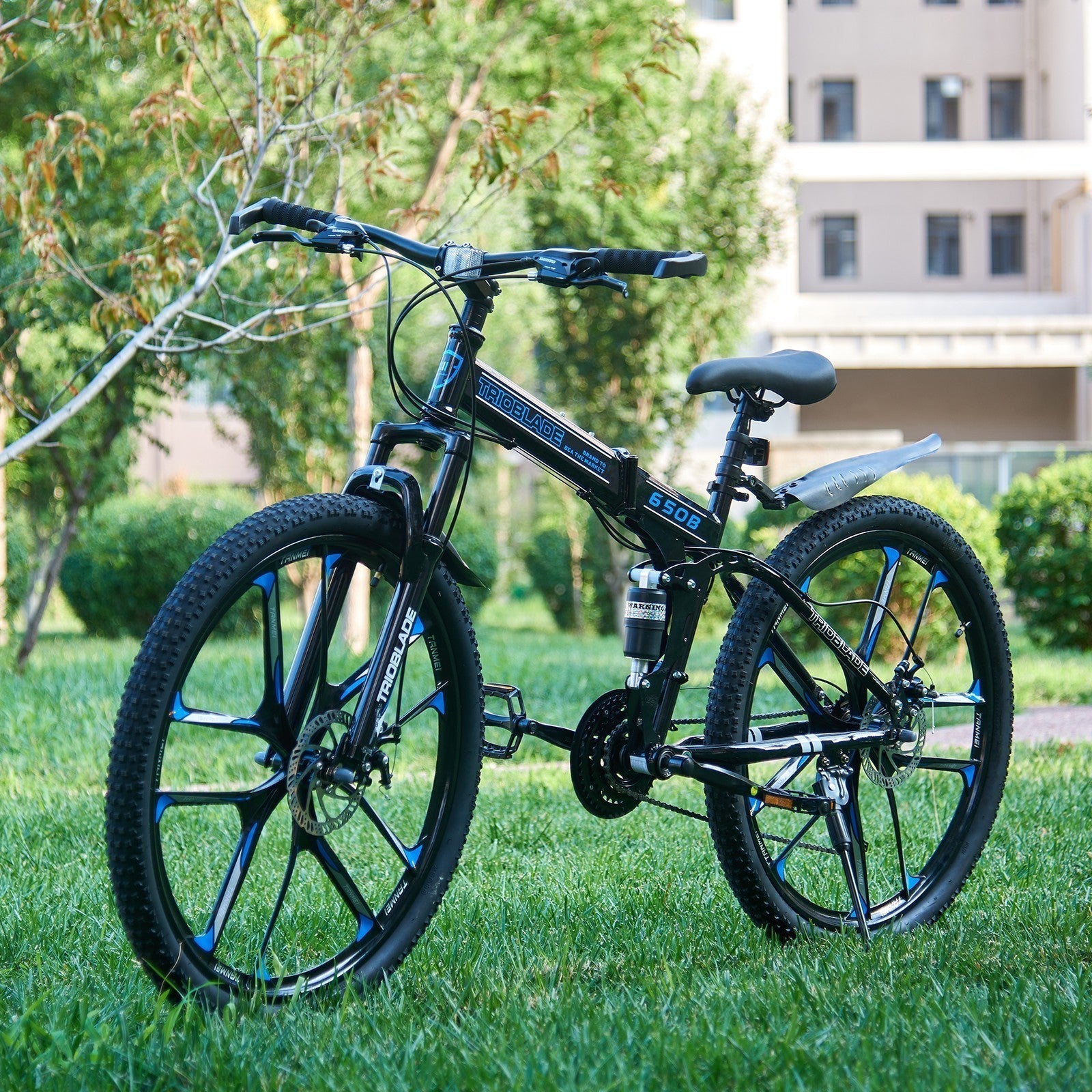 Folding Bike Men Women Mountain Bike 21 Speed Fully Suspended Bike 27.5" New