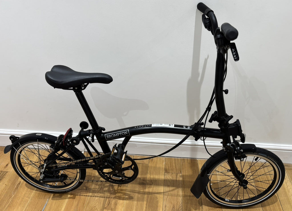 Brompton C Line 6 Speed 2023 Mid Handlebar Folding Bike - Matt Black Used Twice