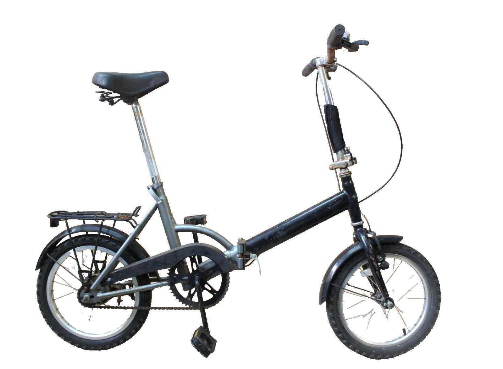 Black compact stowaway folding bike. Good working condition. Shopping. S size