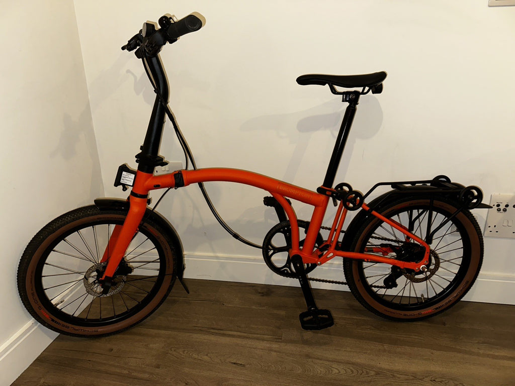 Brompton G-Line(roller frame), M, Orange, 8 speed - Be seen lights included