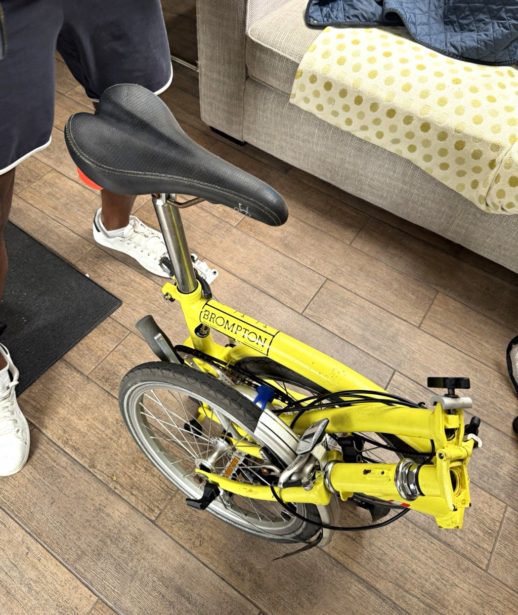 Brompton Yellow Folding Bike 16in 3-Speed Caliper Brakes Riser Bar