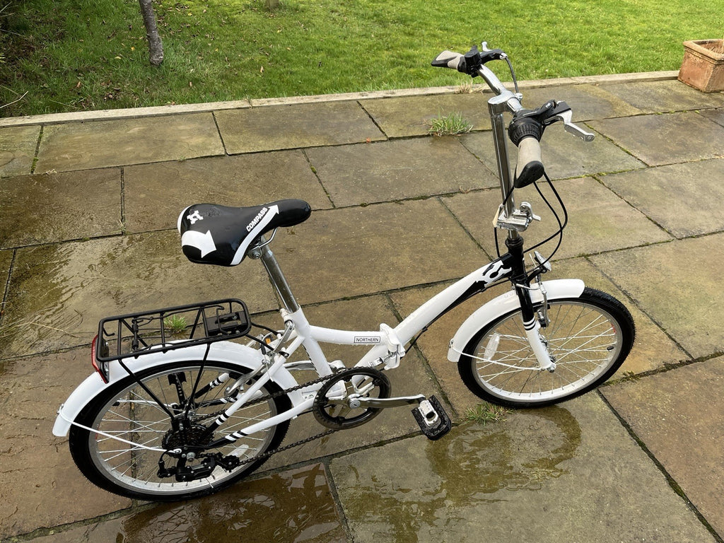 Northern 20in Folding Bike White/Black, Rear Rack & Mudguards, Caliper Brakes