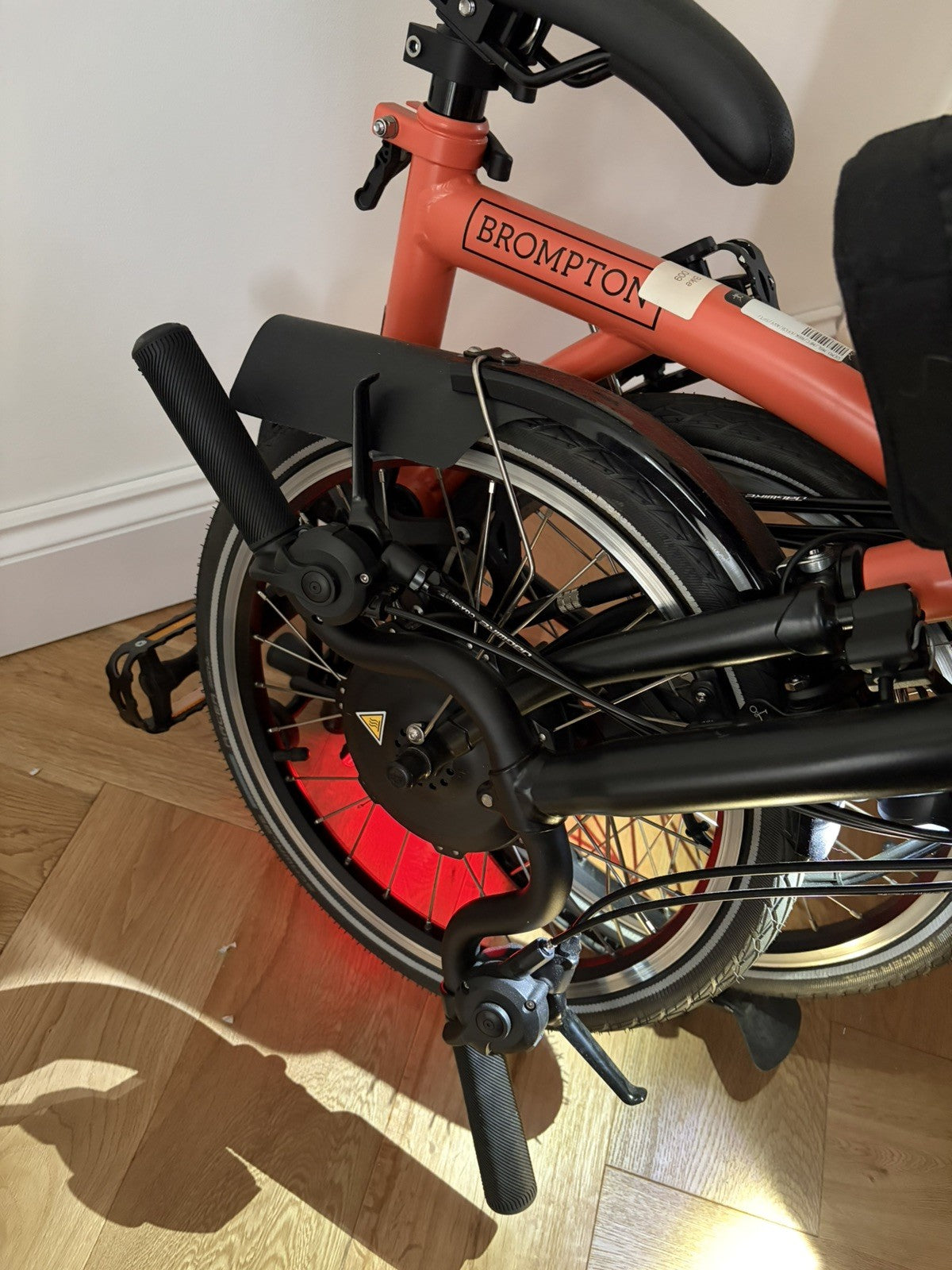 Brompton Electric C Line 6 Speed Folding Bike 2023 - Coral Orange - RRP £3060