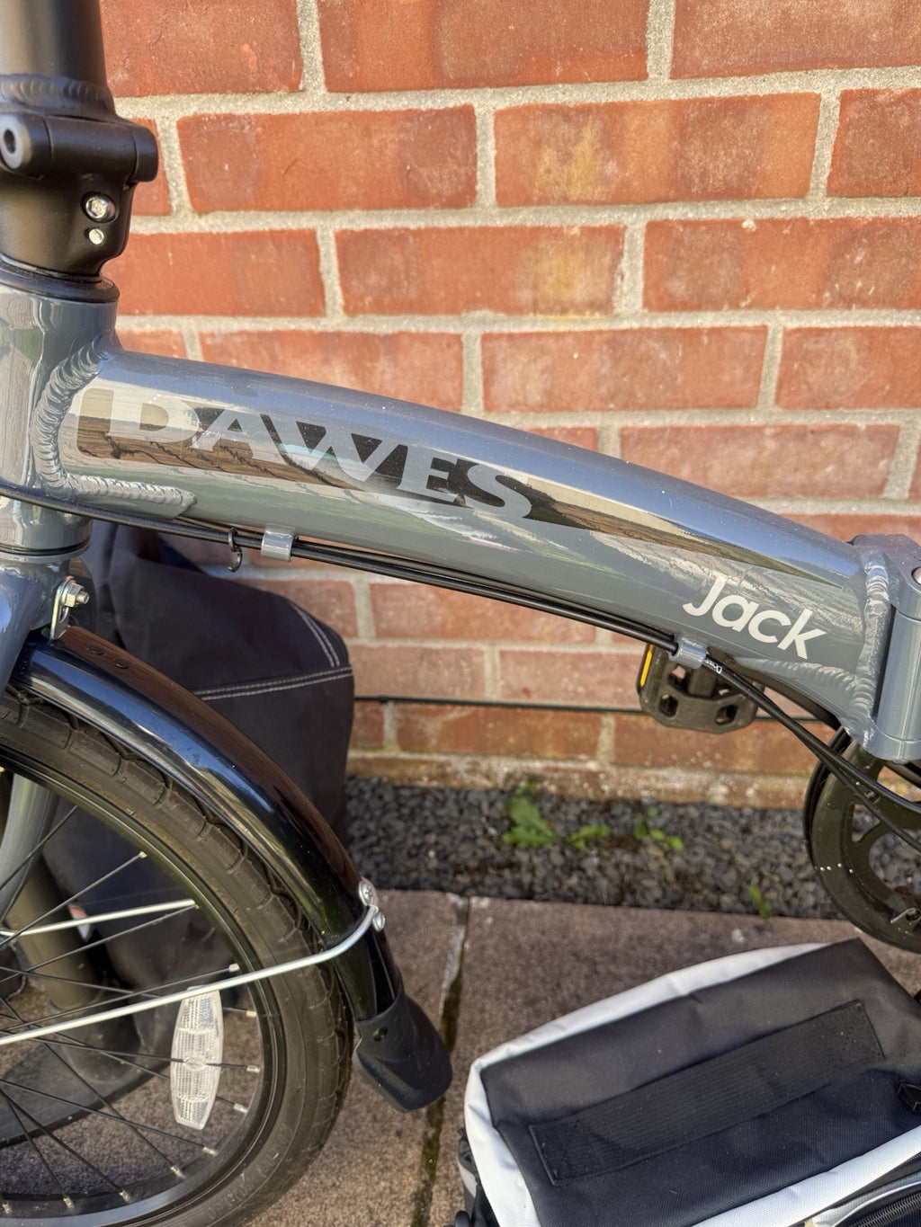 Dawes Jack 20in Folding Bike 6 Speed Grey/Black Rear Rack Mudguards