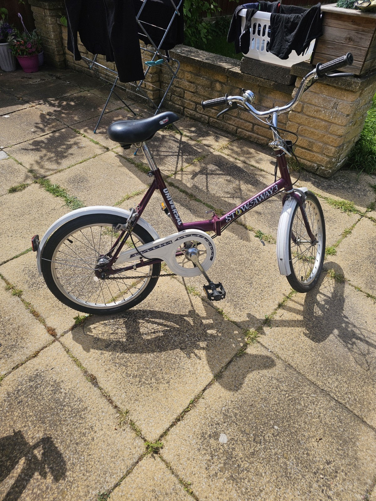 Unisex Universal Stowaway 3 Folding Bike 3 Speed, 20’’ Purple