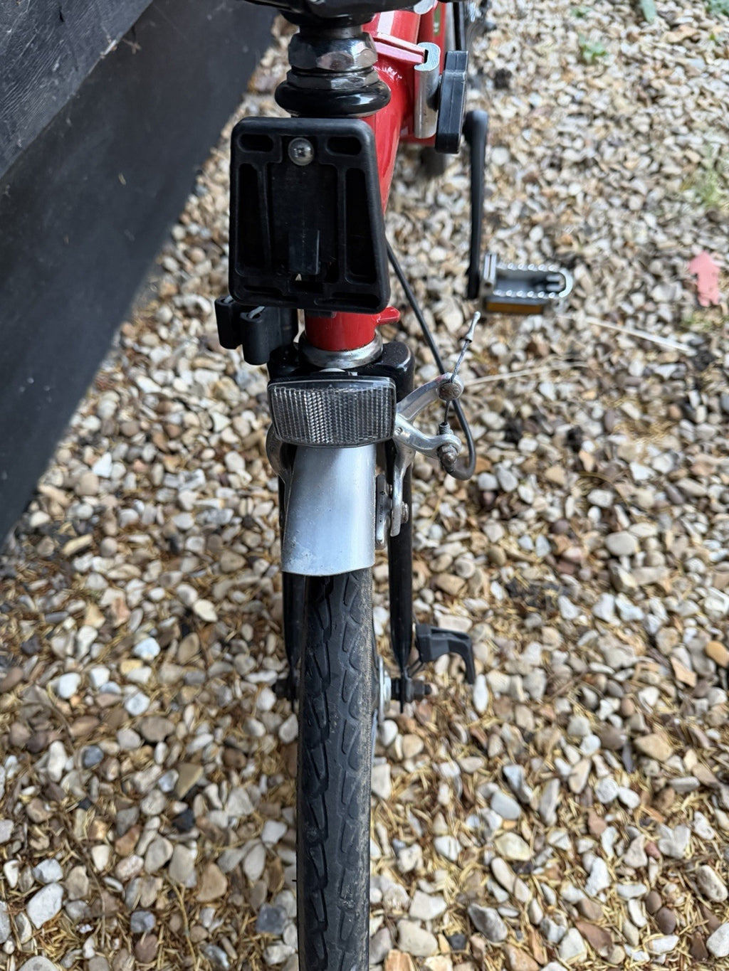 Brompton M3L Folding Bike Red complete with Rack And roll Along Wheels