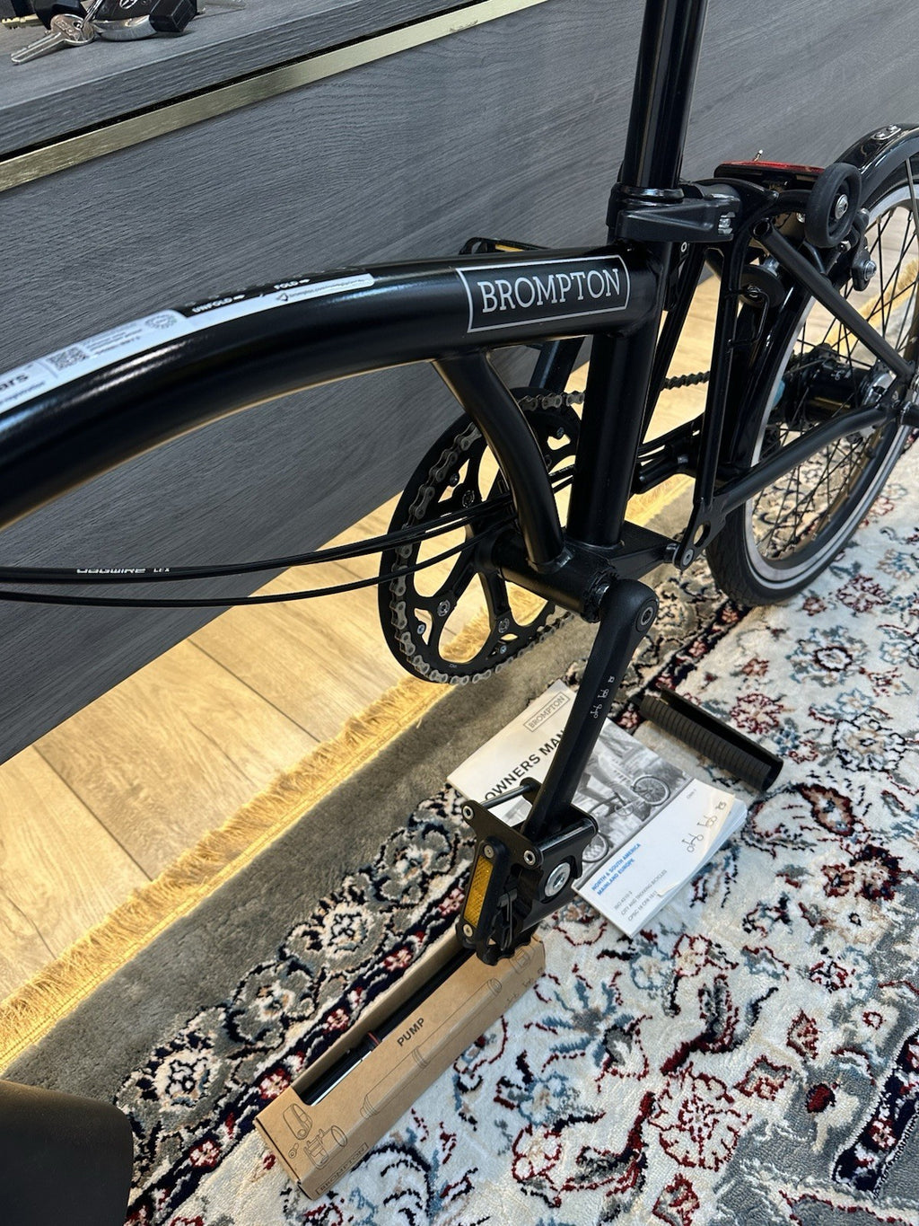 Brompton C Line 6 Speed Mid Handlebar Folding Bike - Matt Black