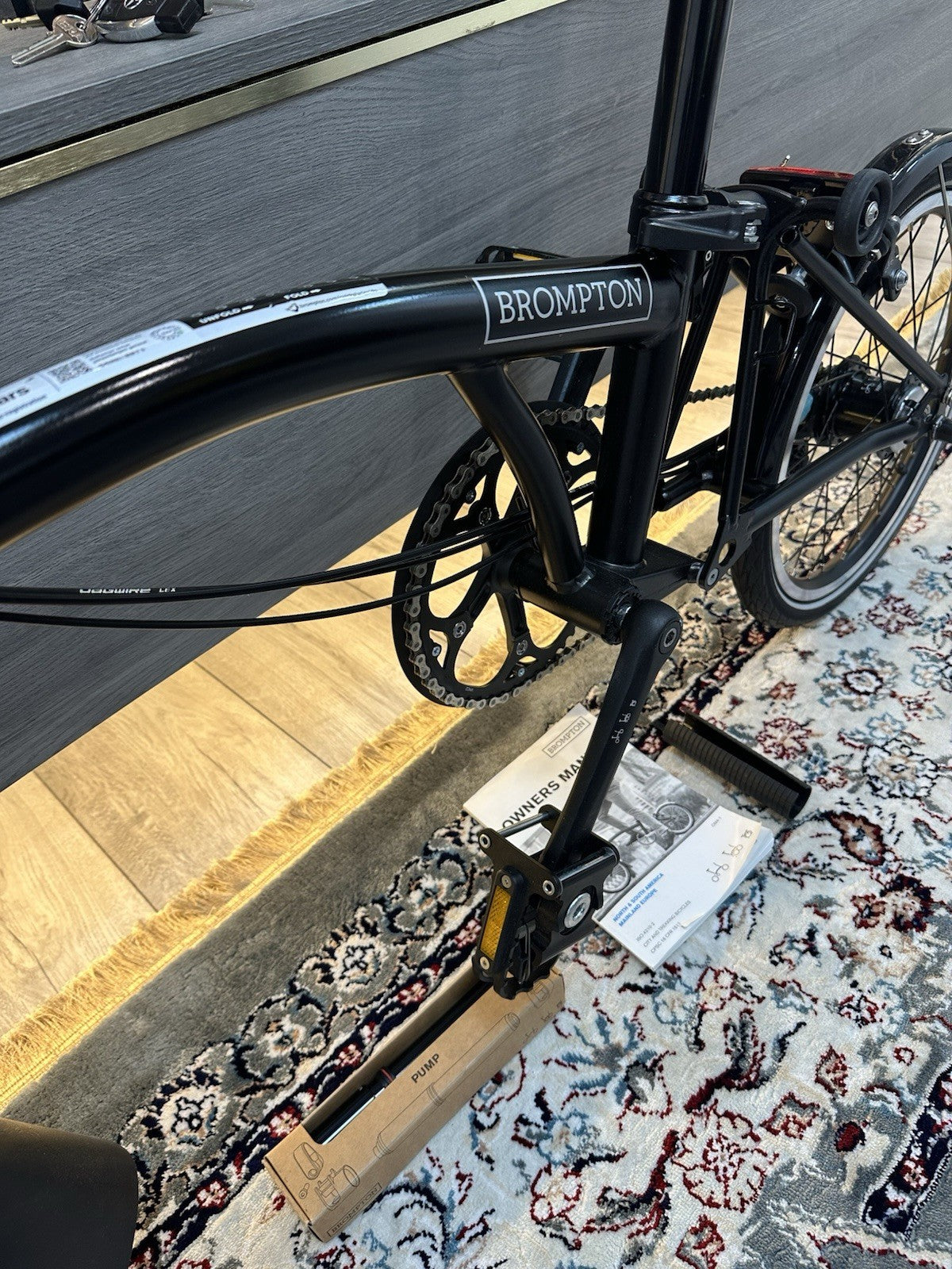 Brompton C Line 6 Speed Mid Handlebar Folding Bike - Matt Black