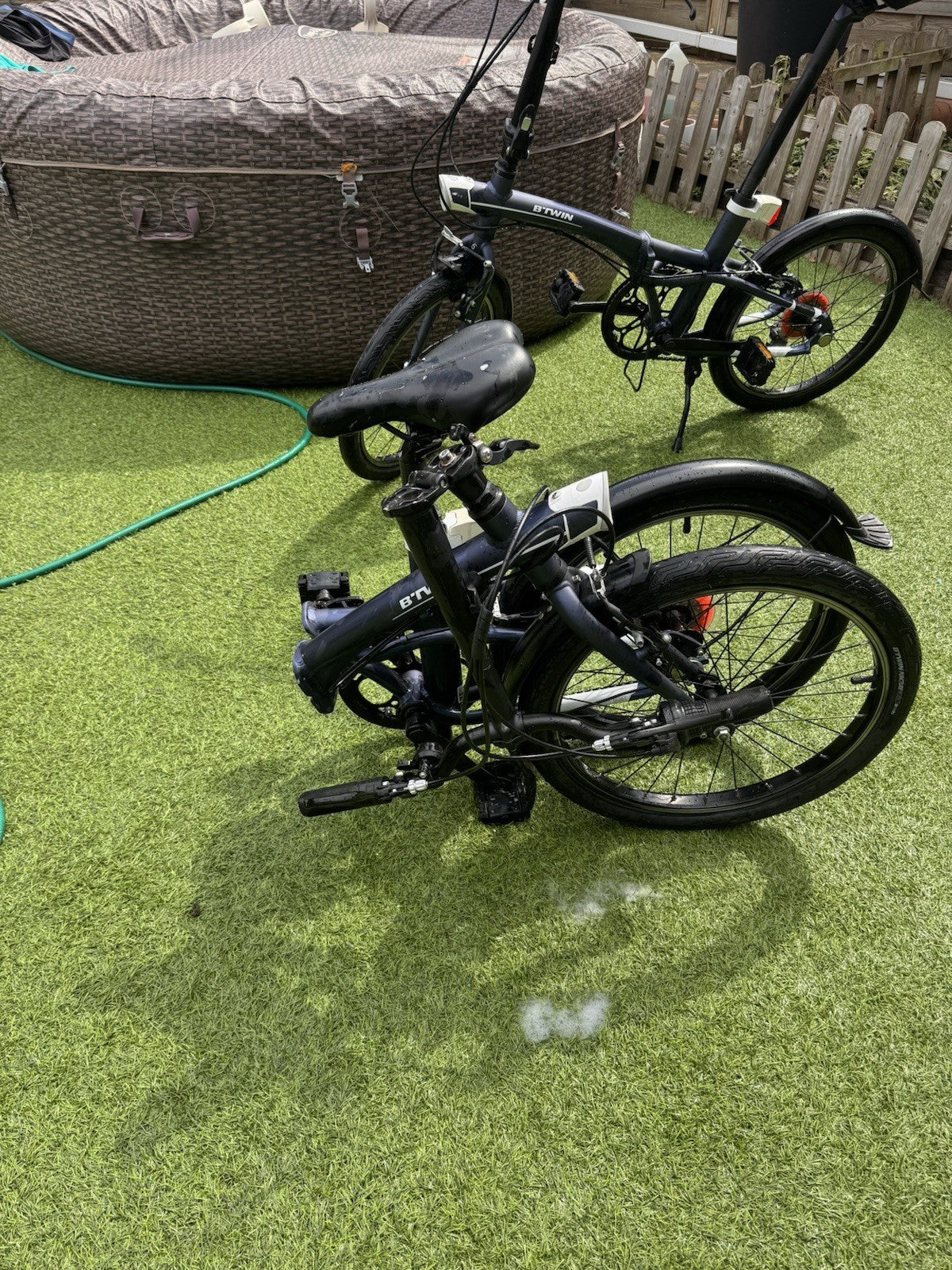 Two B'TWIN Tilt 500 Folding Bike 7 speed Mudguards Kickstand. £150 each