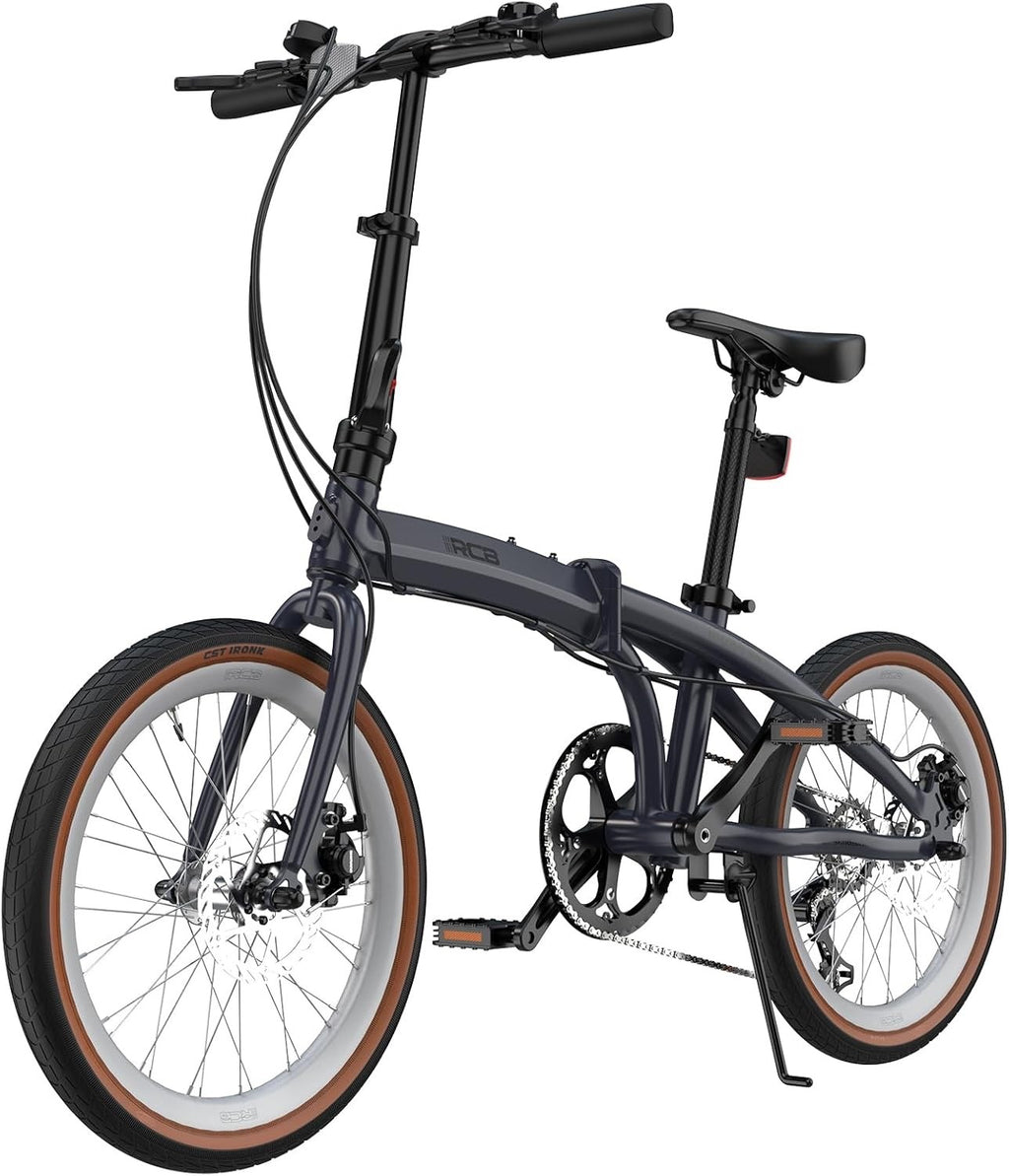 RCB GK4 Folding Bike 20 Inch, Foldable Bicycle with Aluminium Frame, 7-Speed Gea