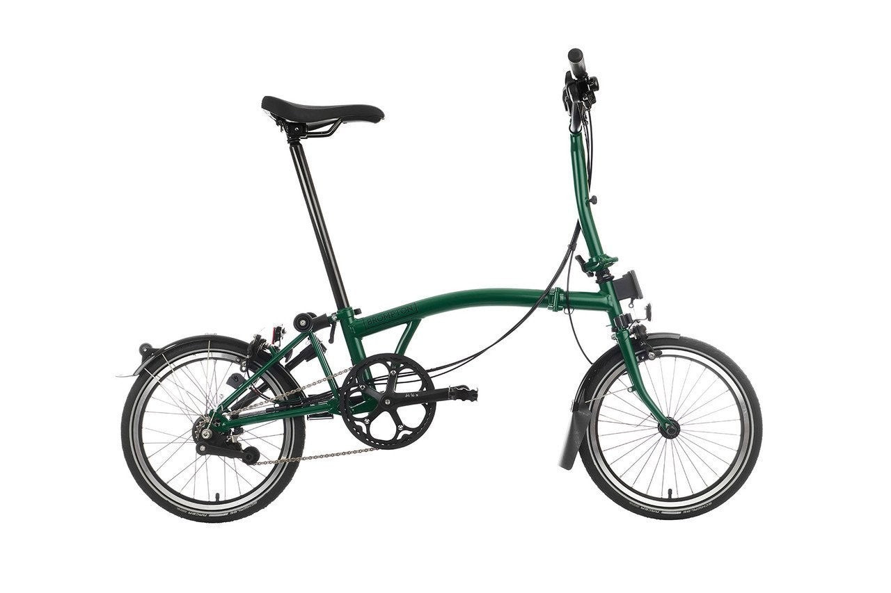 Brompton C Line 2 Speed 2023 Mid Handlebar Folding Bike - British Racing Green