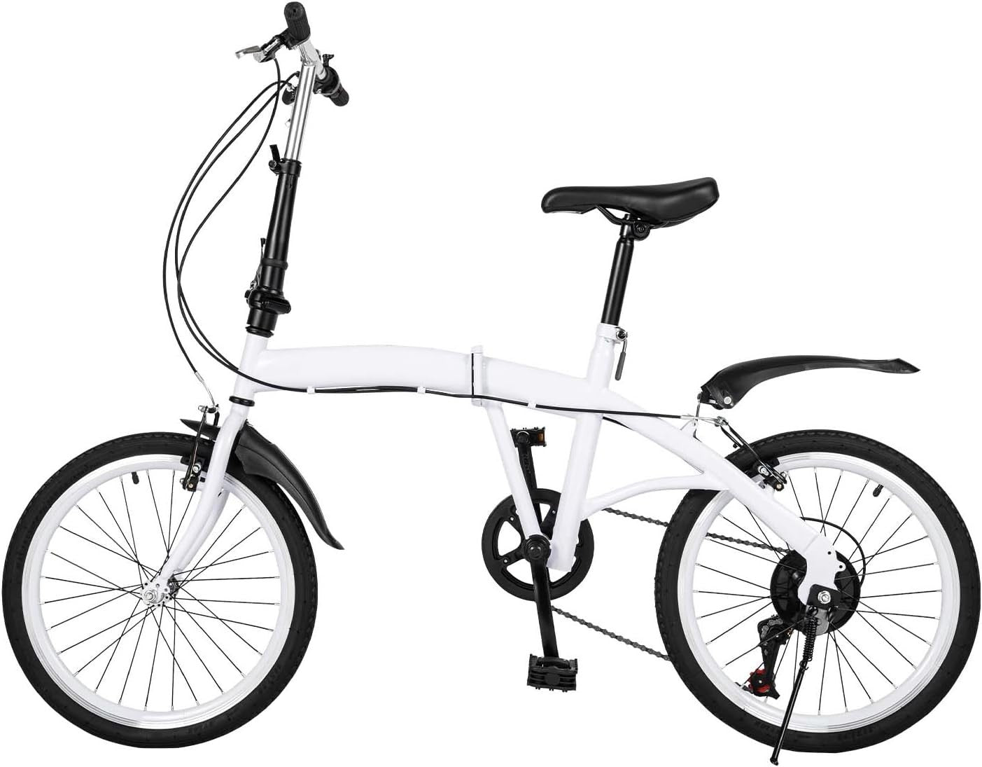 20" Folding City Bike 6-Speed Lightweight Adjustable Commuter Bicycle V-Brake