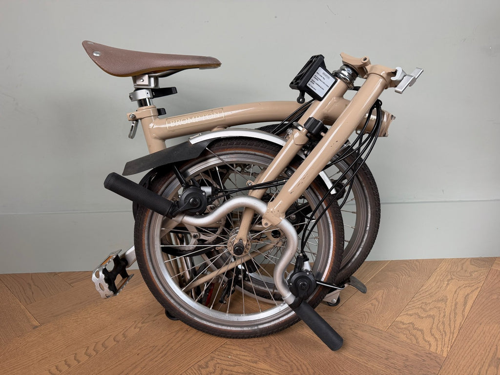 Brompton x Barbour C Line Explore 6 Speed Amble Sands Folding Bike Toolkit