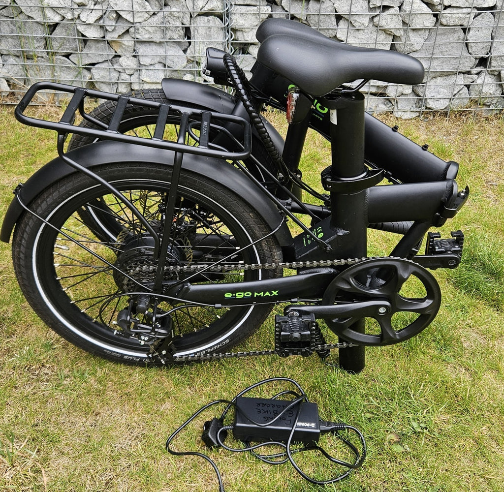 E-Go Max Folding Bike (Black) 20 Inch Wheels 250W Including Storage Bag