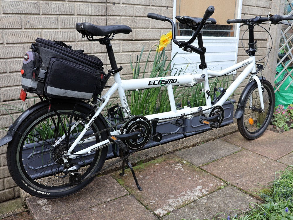 Ecosmo 20 inch wheel folding tandem bike white