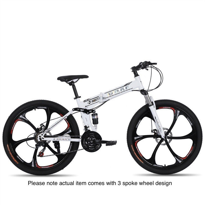 26 Inch Folding Bike, 21 Speed Mountain Bike Adult bicycle Dual Suspension