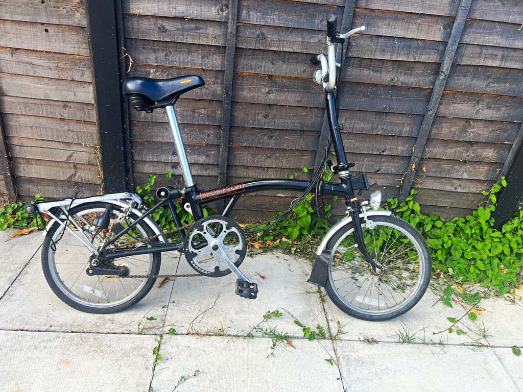 Brompton B6-L Folding Bike 16in Black BMX Bar 6 Speed Mudguards