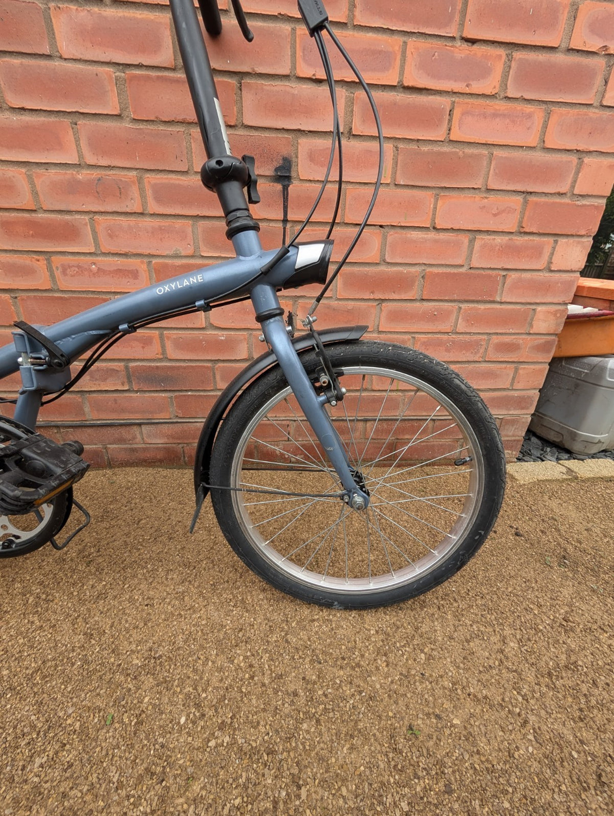 Oxylane Folding Bike Blue 6 Speed Commuter Bicycle