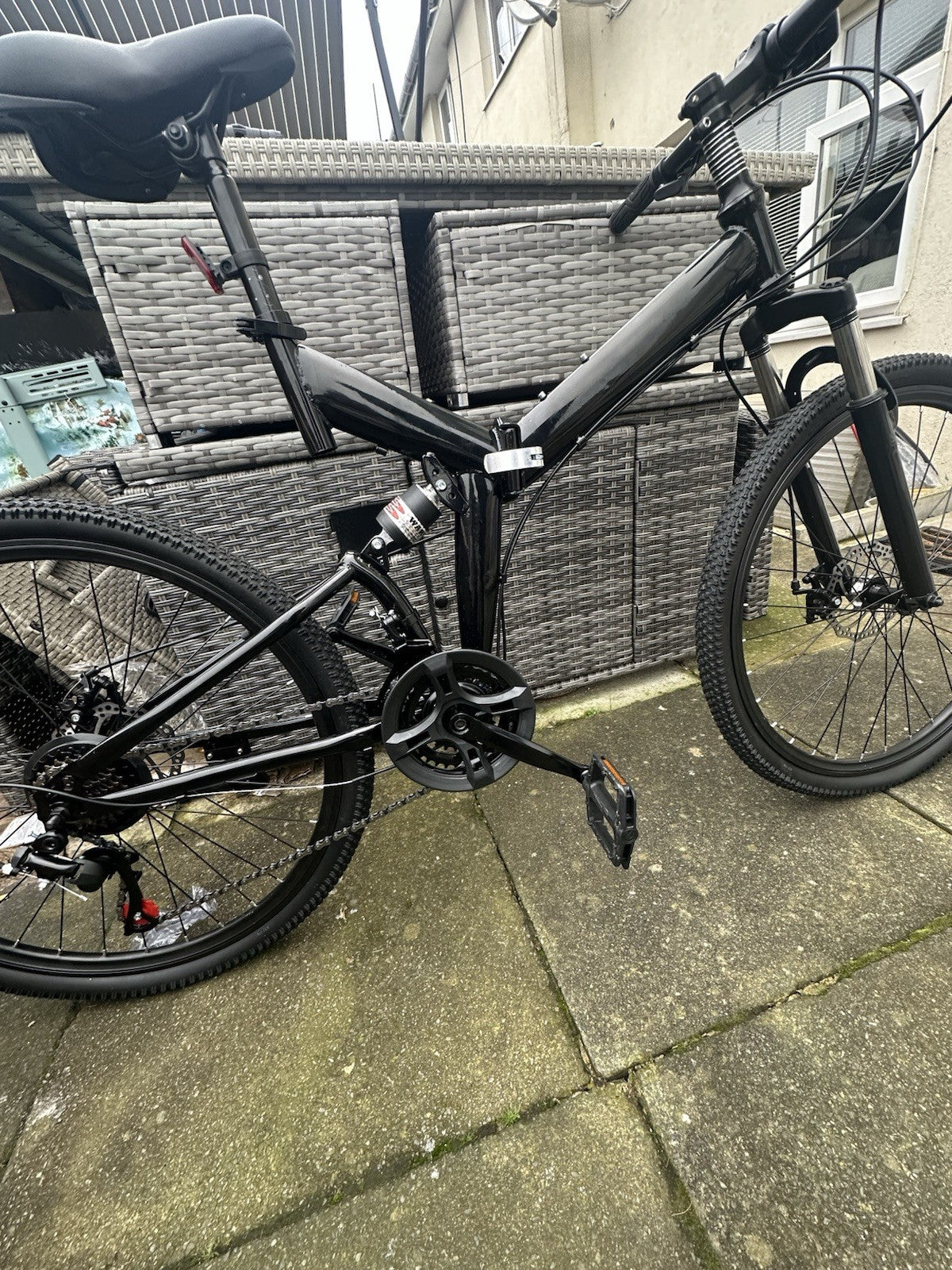 26in Mountain Bike 21-Speed Full Suspension Folding Bicycle Double Disc Brakes