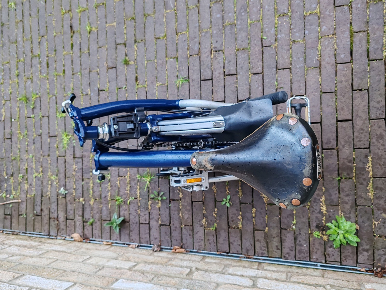 Brompton H6R 6 Speed Folding Bike Rack Brooks Saddle Commuter Blue