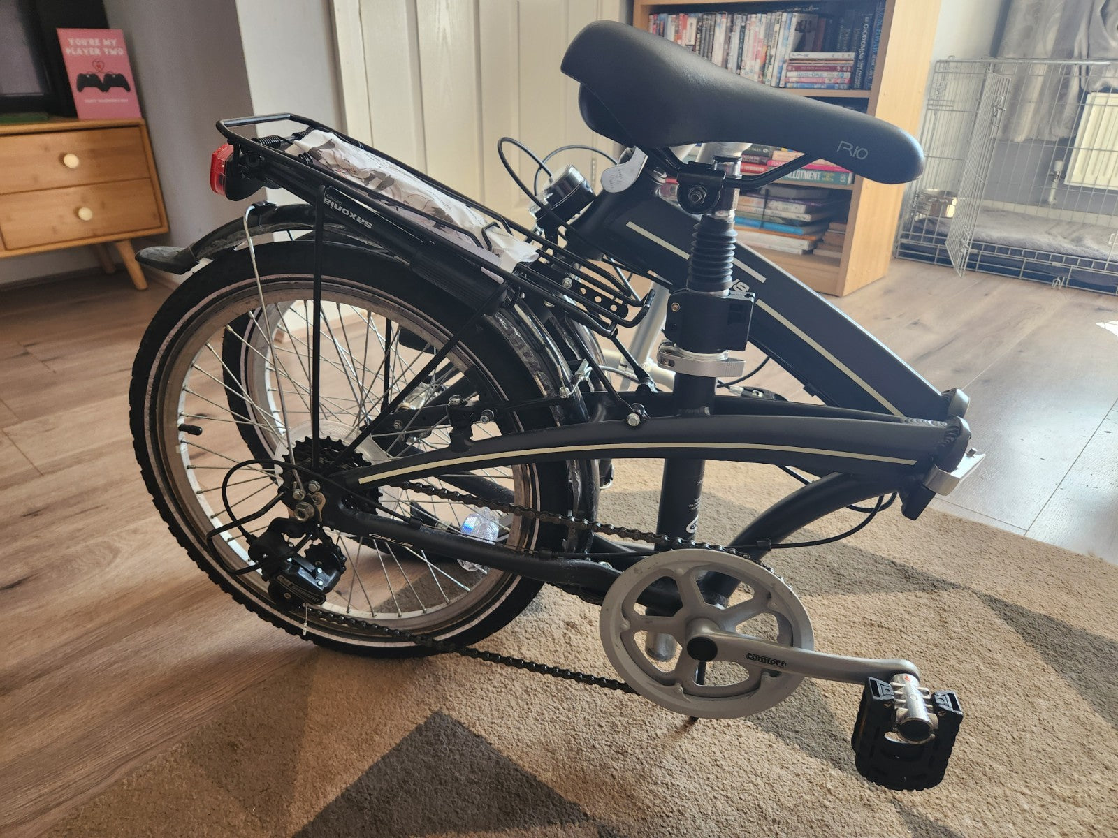 Denver ORUS 001 20in Folding Bike 7-Speed Black/Silver Rear Rack Mudguards