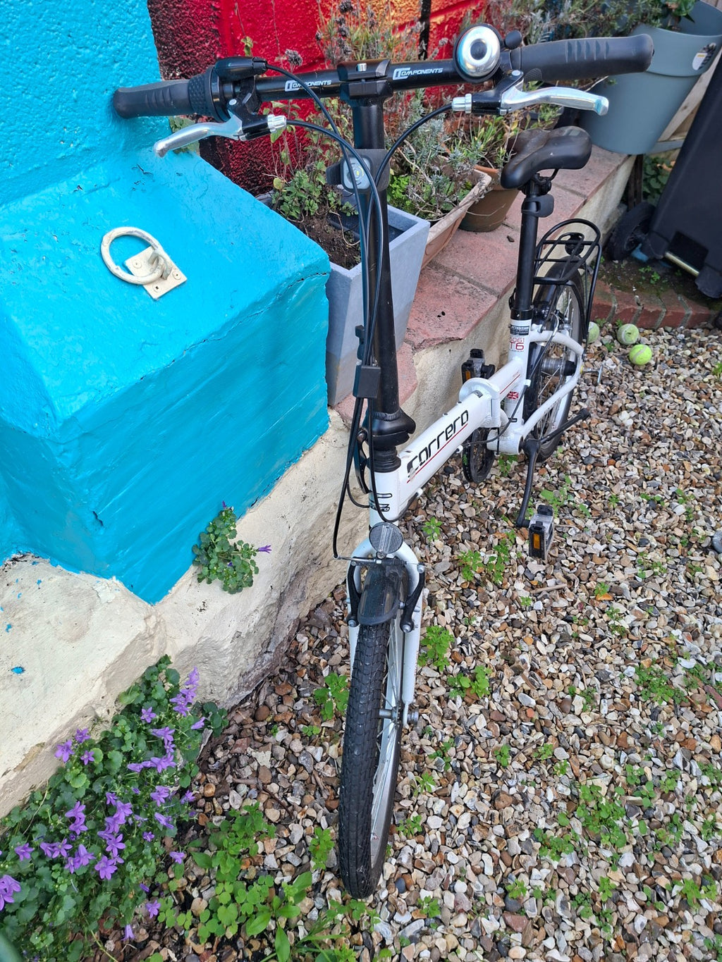 Carrera Transit Folding Bike 20” Wheels 8 Speed Alloy Frame Rack