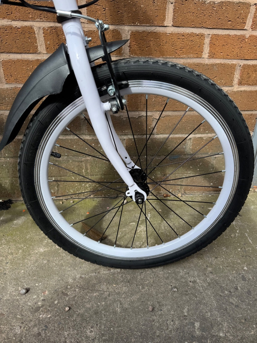 20 inch Unisex Folding Bike Adult Kids City Bike 6 Speeds Bicycle White