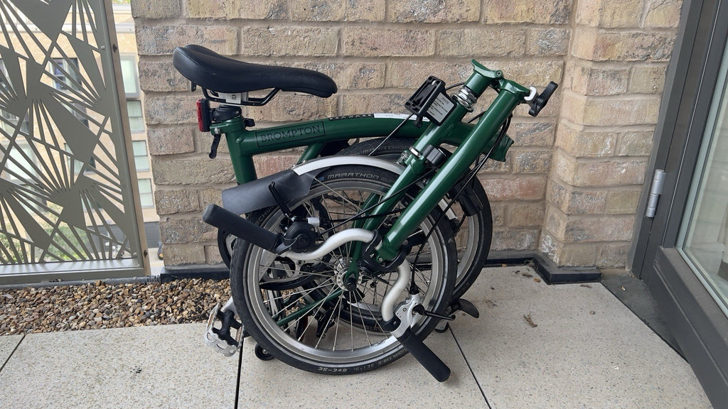Brompton C Line 2021 Folding Bike Green with Mudguards & Reflectors