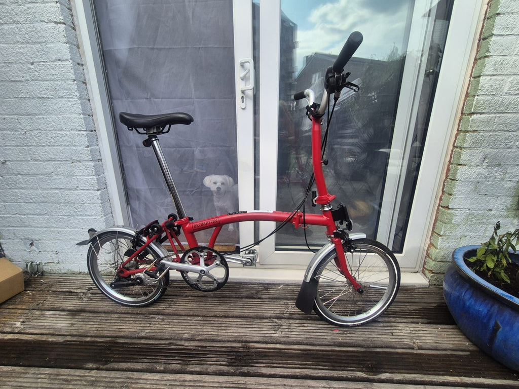 Brompton M3L Folding Bike 3-Speed, Red, Excellent Condition, Barely Used