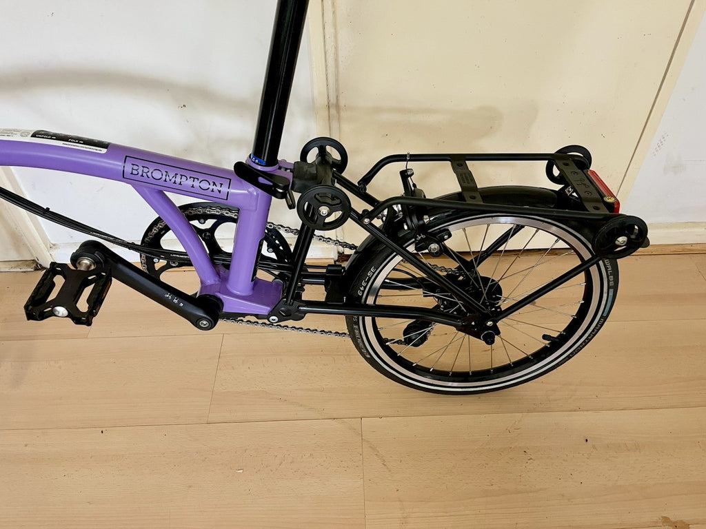 Brompton M4L Electric P-Line 4-Speed Mid-Folding Bike Pop Lilac