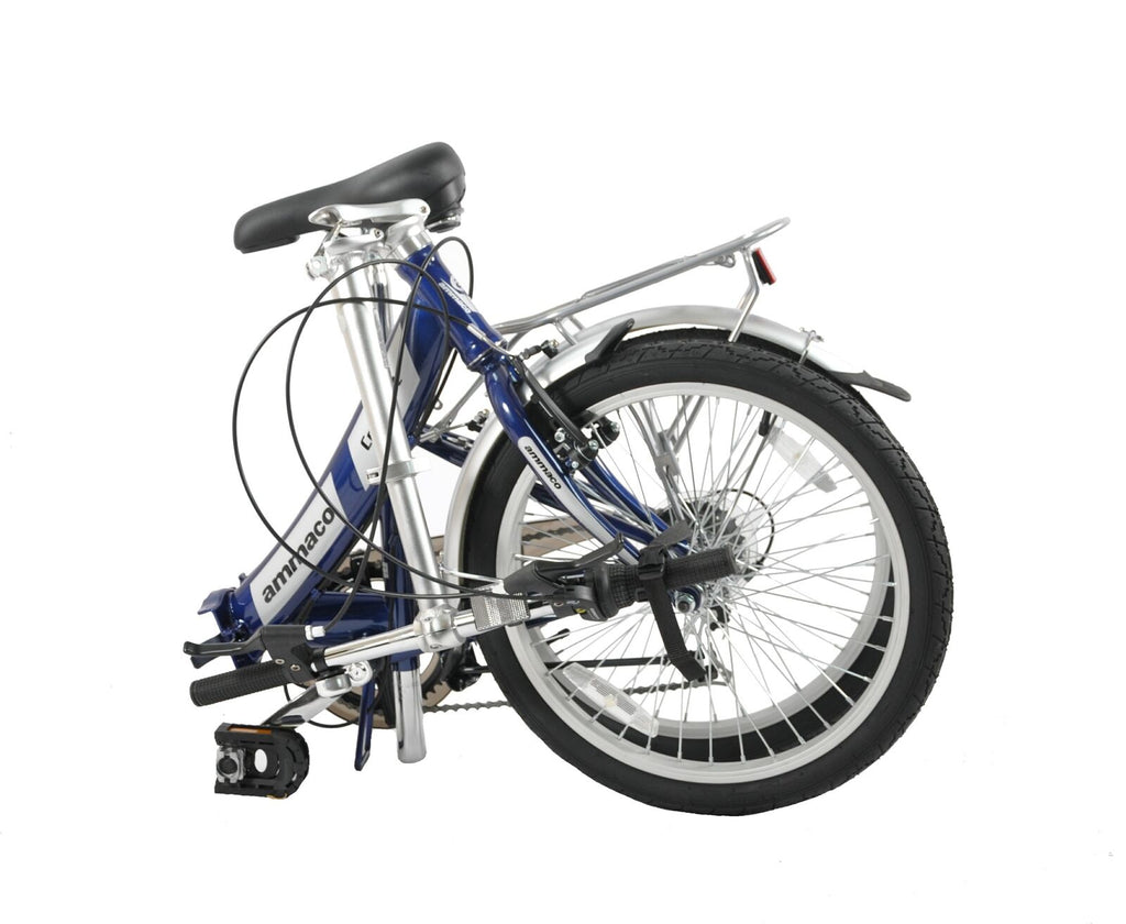 Ammaco Pakka Compact 20 Inch Wheel Folding Shopper Camping Bike 6 Speed Silver
