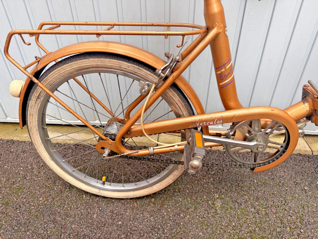 Vintage 1983 Unisex Adults Men's Women's Gold Raleigh Hercules Folding Bike
