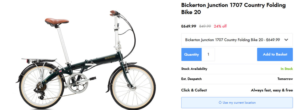 Bickerton Junction 1707 Country Folding Bike Racing Green - RRP new £850