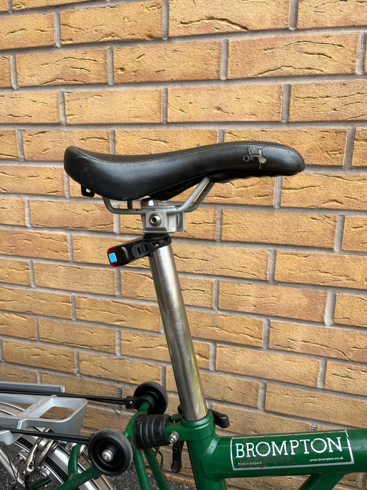 Brompton M3L in Racing Green, newly serviced with rear rack