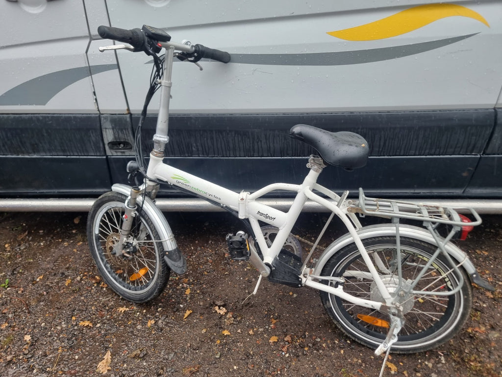Green zebra cycles E bike pedal assist 36v spares or repair Folding bike trans