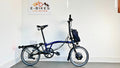 Brompton C-Line Electric 6 Speed Bolt Blue Lacquer Pannier bag Brooks saddle