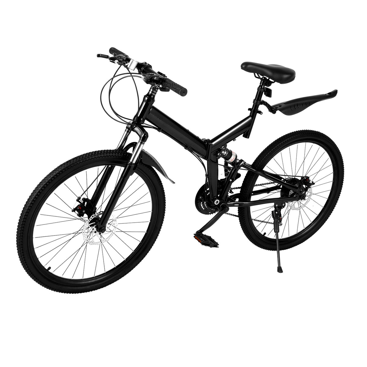 26 inch Folding Bikes Mens Mountain Bike Full Suspension Disc Brake Bicycle