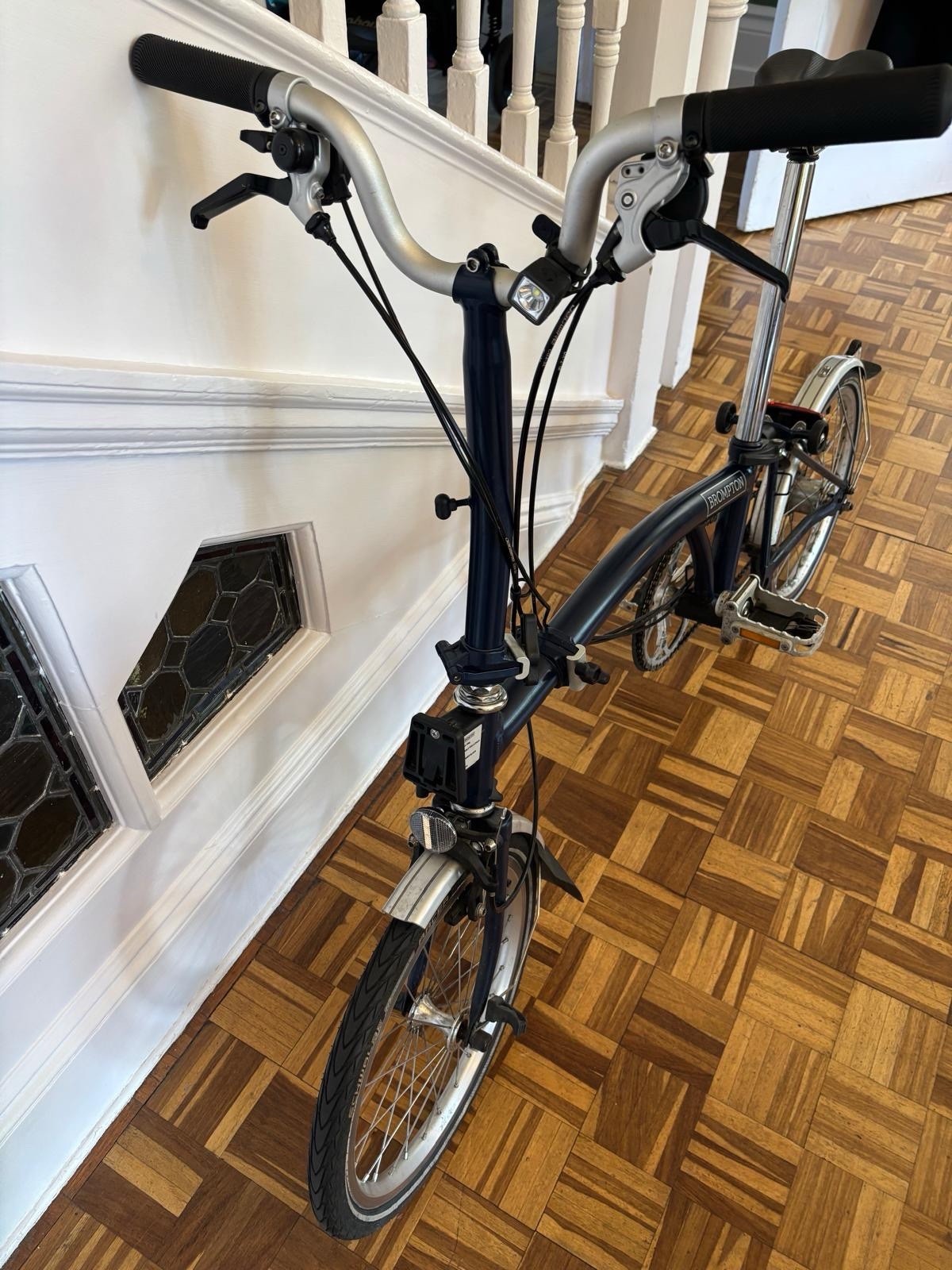Brompton Folding Bike 6-Speed Navy Blue Excellent Condition