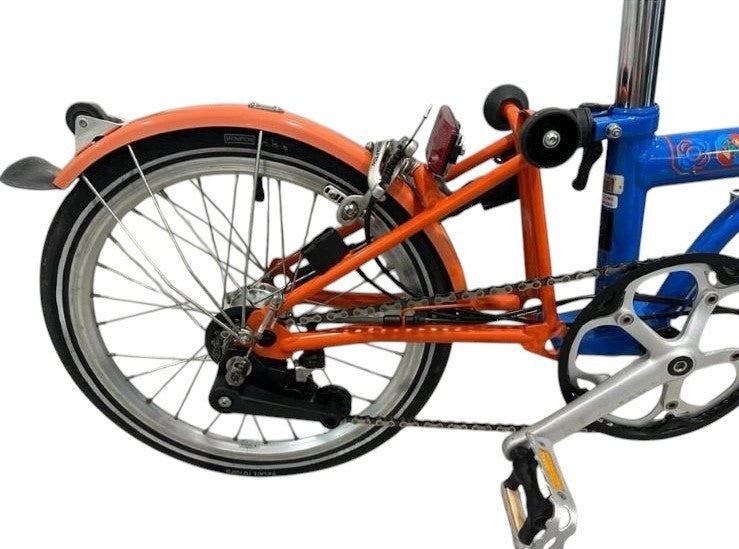 Brompton Barcelona Edition S6L (6 Speed) folding bicycle - Gloss Blue & Orange