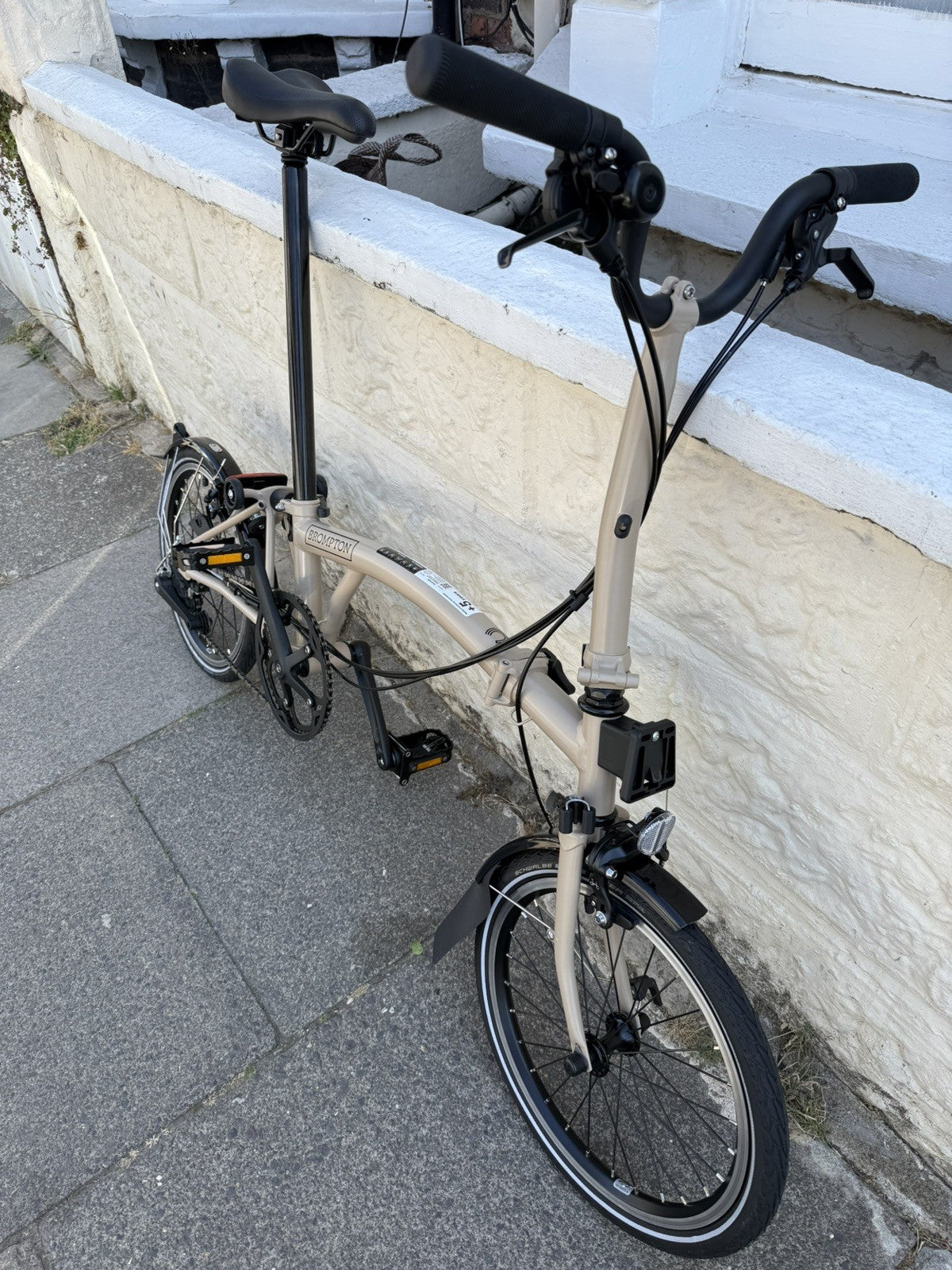 Brompton C Line Explore 2024 Folding Bike 6-Speed, Mid-Bar (Colour: Dune Sand)