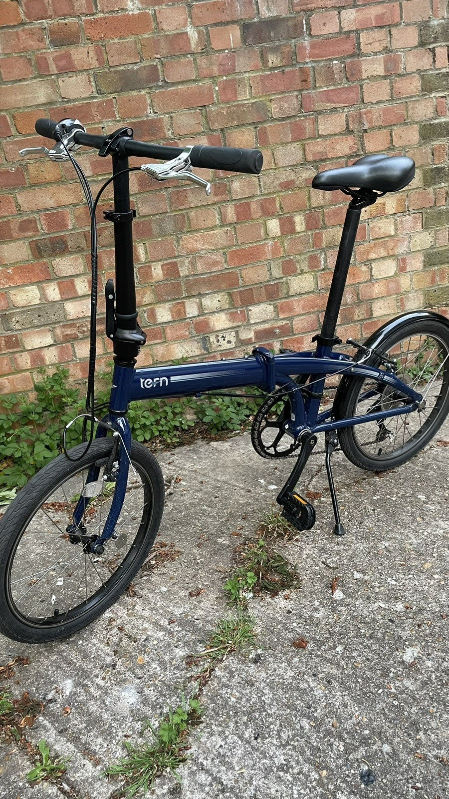 Tern Folding Bike 20in Blue/Black Flat Bar V-Brakes Mudguards Kickstand