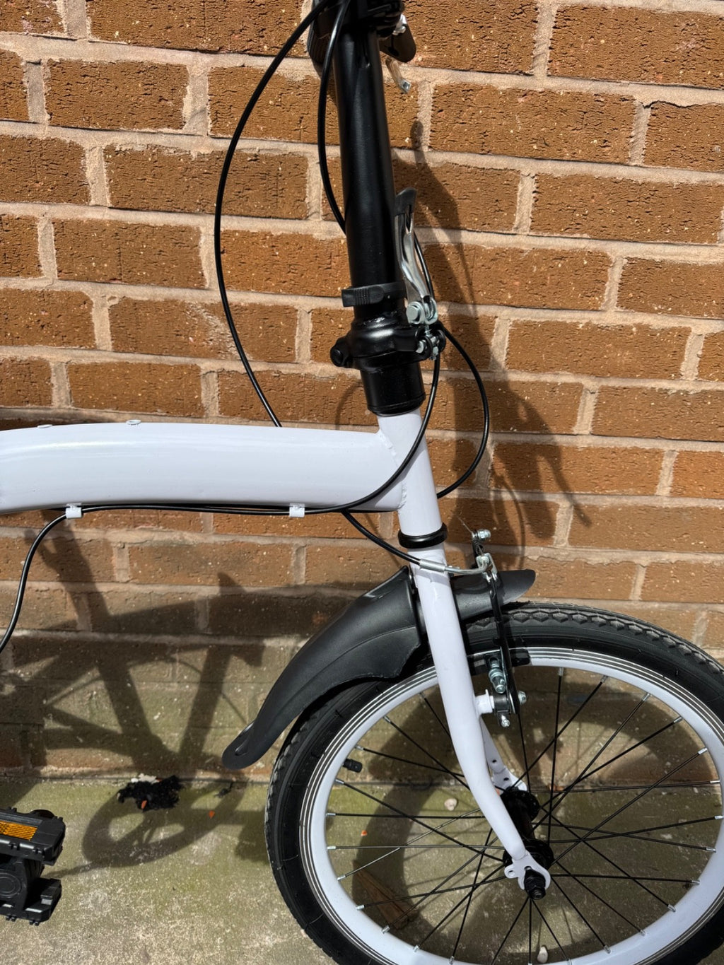 20 inch Unisex Folding Bike Adult Kids City Bike 6 Speeds Bicycle White