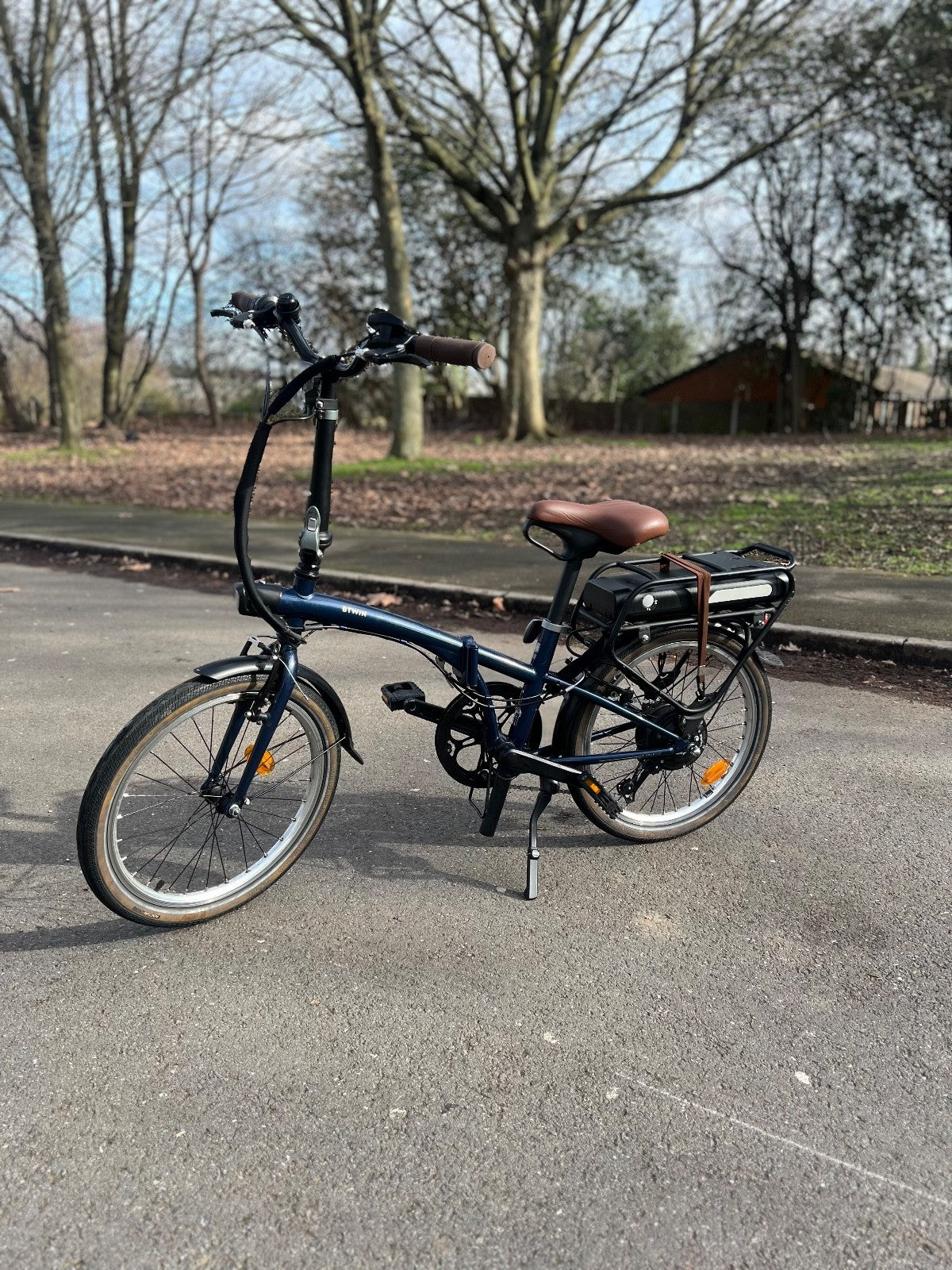 BTWIN Folding Elec Bike E-Fold 500 - Blue