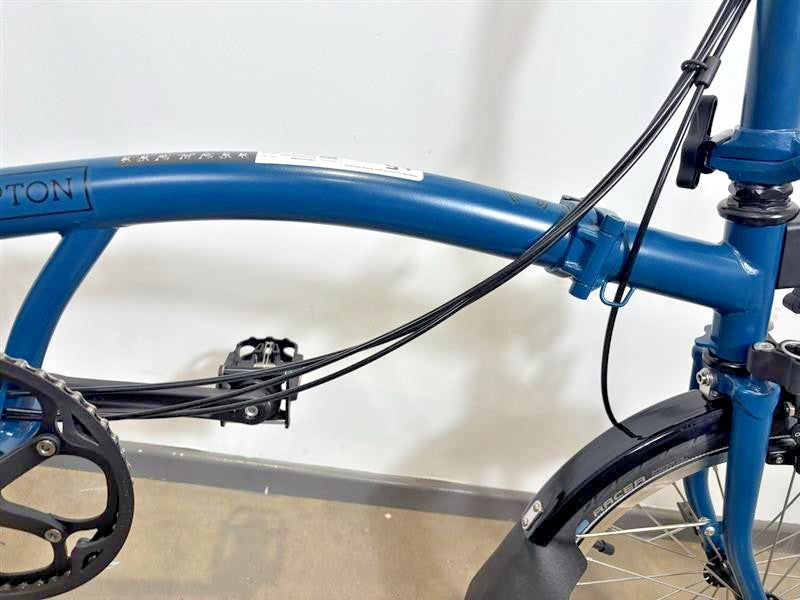 Brompton C Line 6 Speed 2024 Mid Handlebar Folding Bike - Ocean Blue