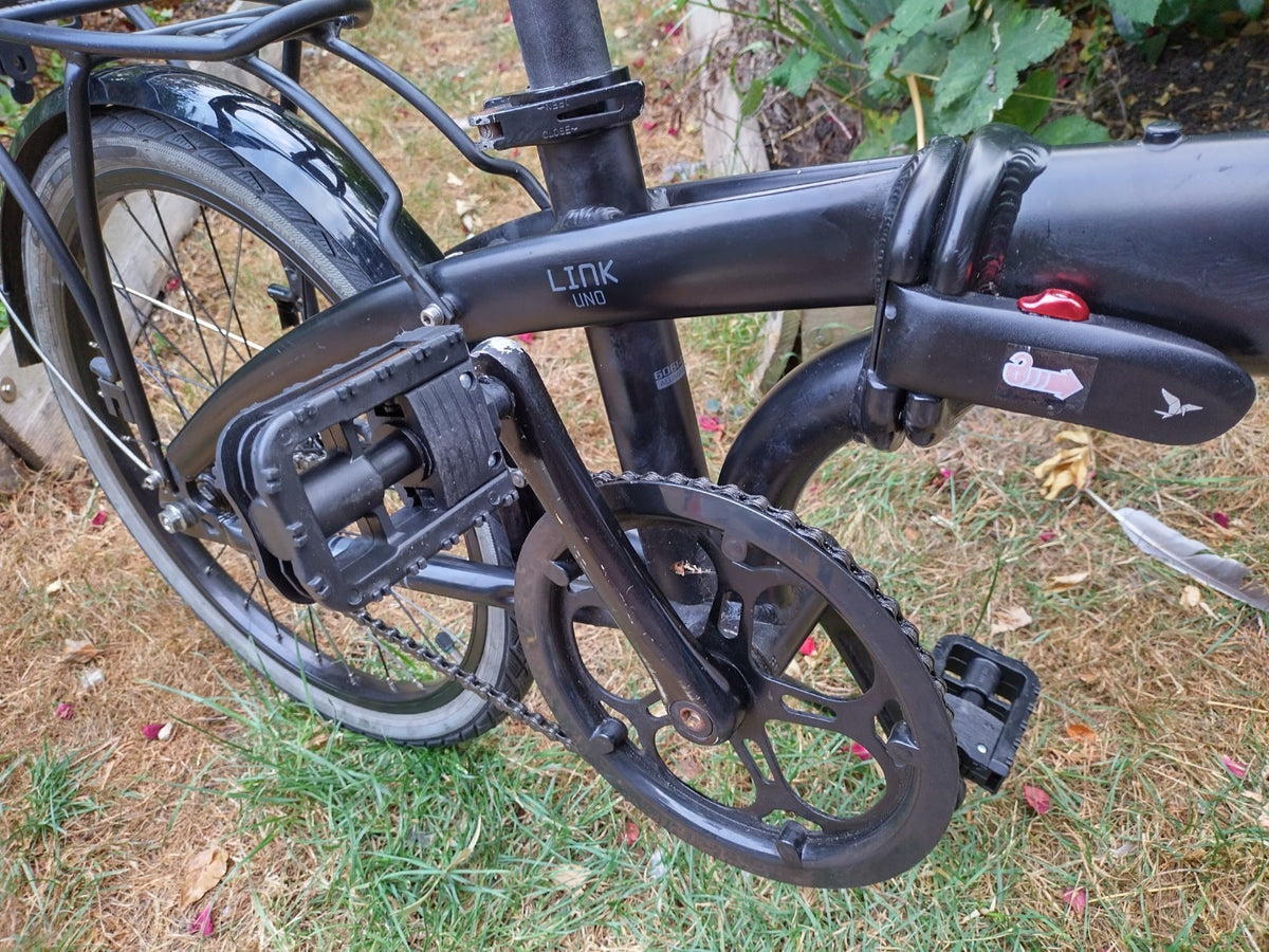 Tern Link Uno 20in Folding Bike Black with Mudguards & Rear Rack