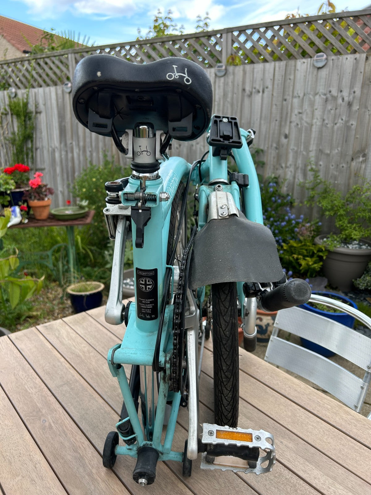Brompton B75 16" Folding Bike - Blue with C bag and luggage rack