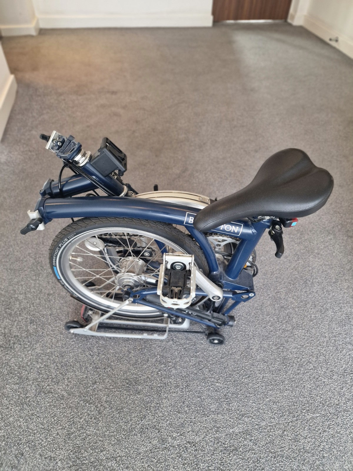 Brompton M3R Folding Bike - Tempest Blue - 3 Speed - Rear Rack & Front Metro Bag